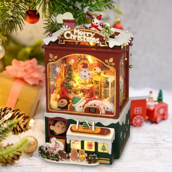 DOLITY DIY Christmas Bookend Kits 3D Wooden Bookend Puzzle for shelf Decor