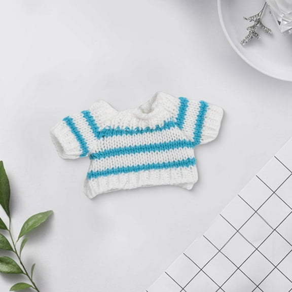 DOLITY Dolls Striped Sweater, Miniature Clothes Accs, Handmade Clothing Costume for 15-17cm Dolls Birthday Gifts, Thanksgiving Gifts