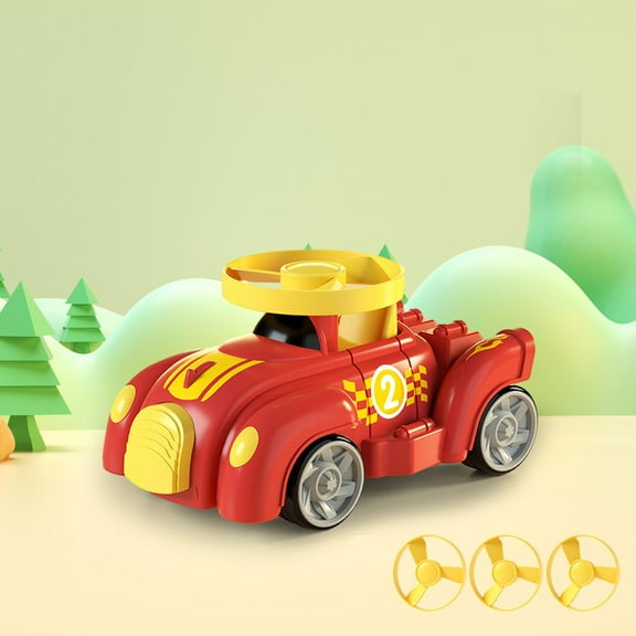 DOLITY Flying Car Toy Fast Crashing Flying Launch Toy Durable Hit and Launch Flying for Red