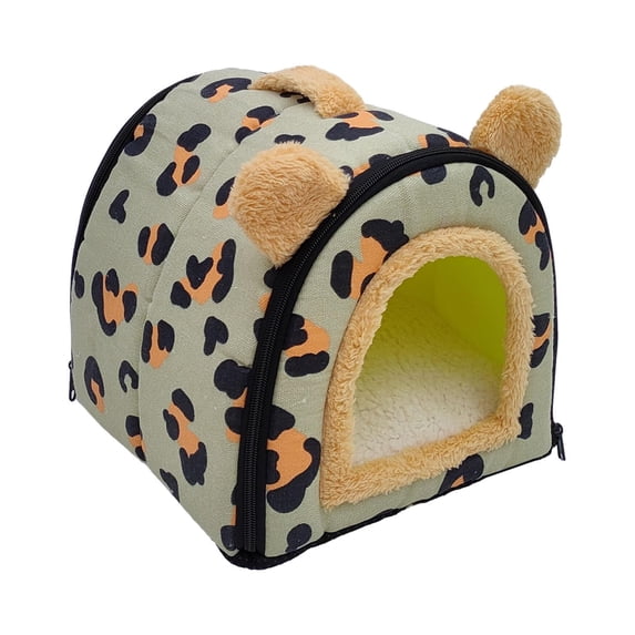 DOLITY Foldable Pet House Zipper Design Pillow Comfortable Convertible s Bed green 26x26x26cm