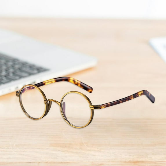 DOLITY Glasses Frames Classic Full Rim Oval Oversized Titanium Alloy Eyeglass Frame D