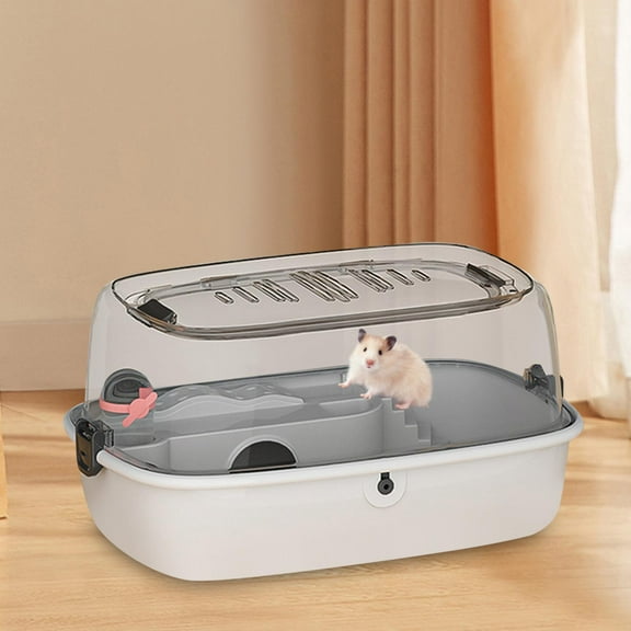 DOLITY Habitat Exercise Playing House Ventilation Hamster Cage for Hedgehog Bunny Rats Gray Basic model