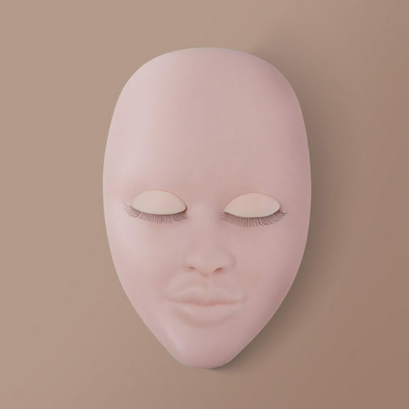 DOLITY Makeup Practice Face Model Soft Practice Eyelash Training Head for Beginners pink