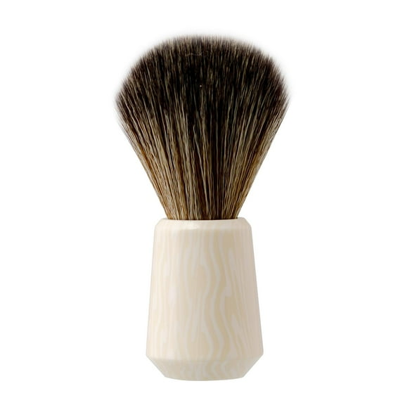 DOLITY Men Shaving Brush Portable Cream Soap Brush for Barbershop Hair Salon Travel White
