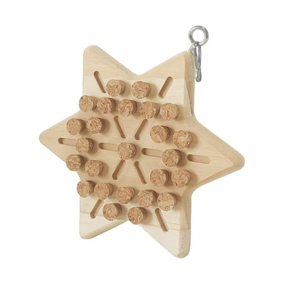 DOLITY Parrot Chewing Stopper Toy Bird Foraging Toys Wooden Block Toy for Lovebirds Snowflake