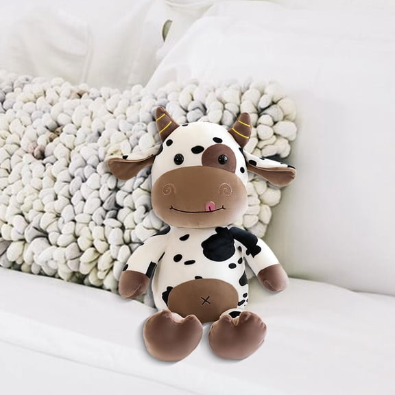 DOLITY Plush Cow Toy Stuffed Toy Simulation Bedroom Decoration Gifts Lovely Photo Props