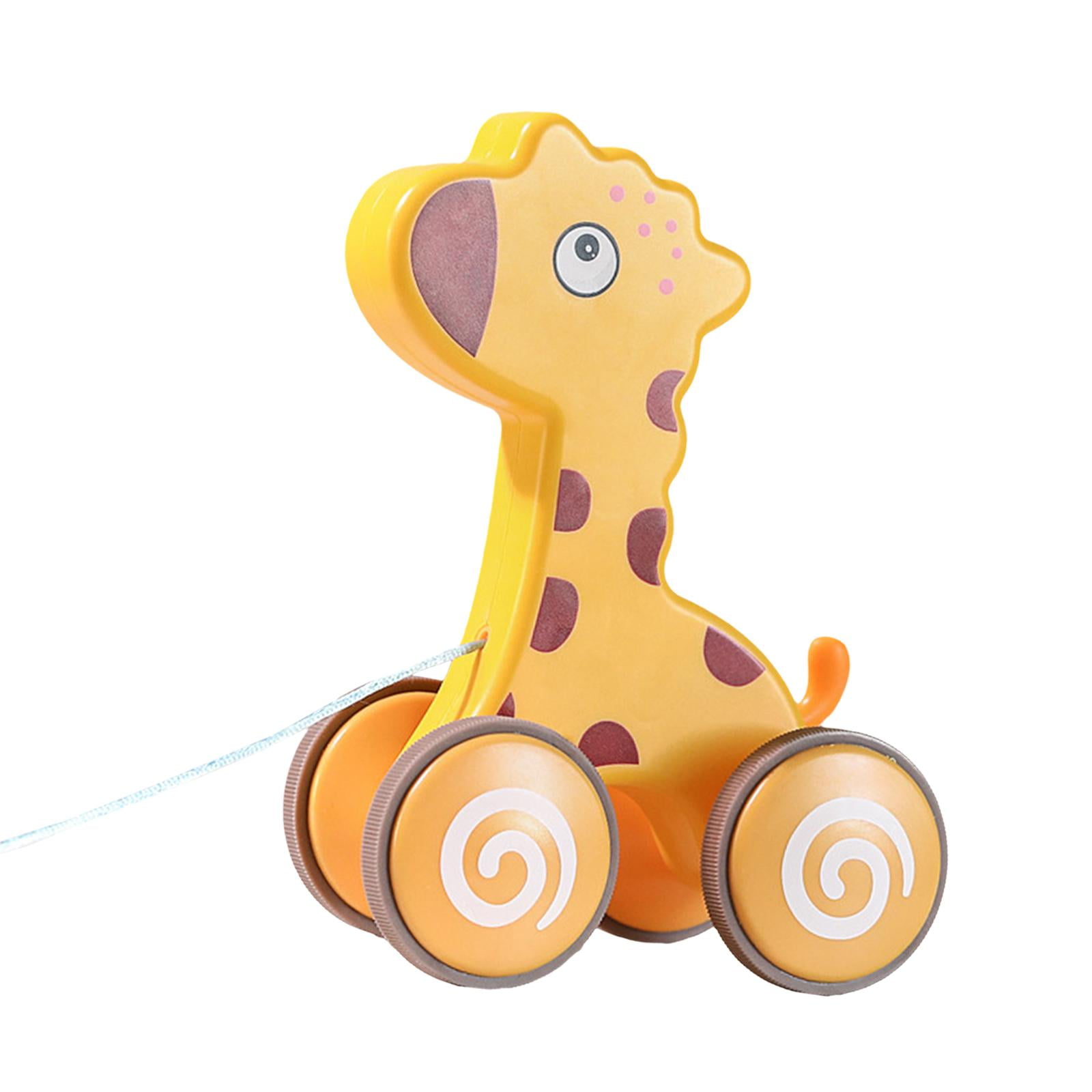 DOLITY Pull Along Toy Cartoon Animal Push and Pull Along Toy for