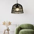thumbnail image 1 of DOLITY Rattan Woven Pendant Fixture Shades, Wicker Rattan Shades Ceiling Lamp Shade for Dining Living Bedroom Kitchen Farmhouse，Black(Only Lampshades）, 1 of 6