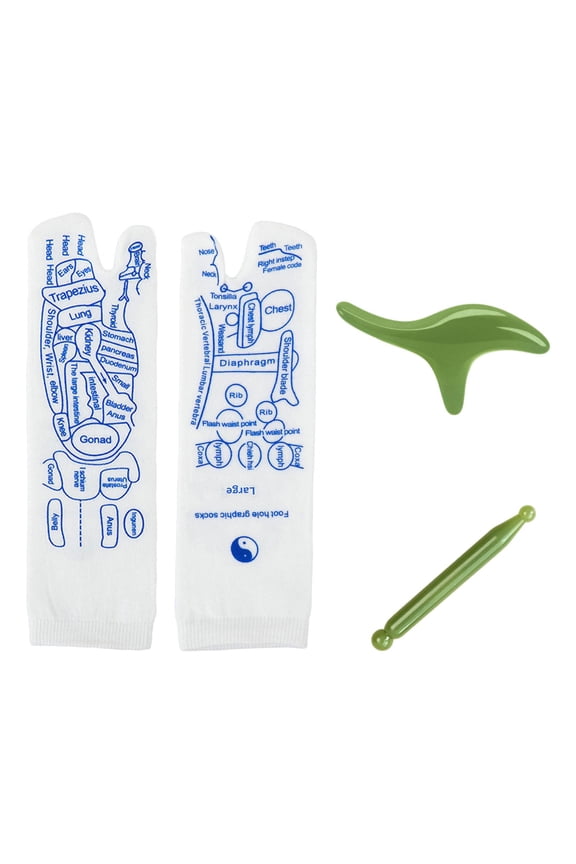 Reflexology Socks Breathable with Zones Marked Soft Acupoint Schematic Socks 30cmx8.5cm