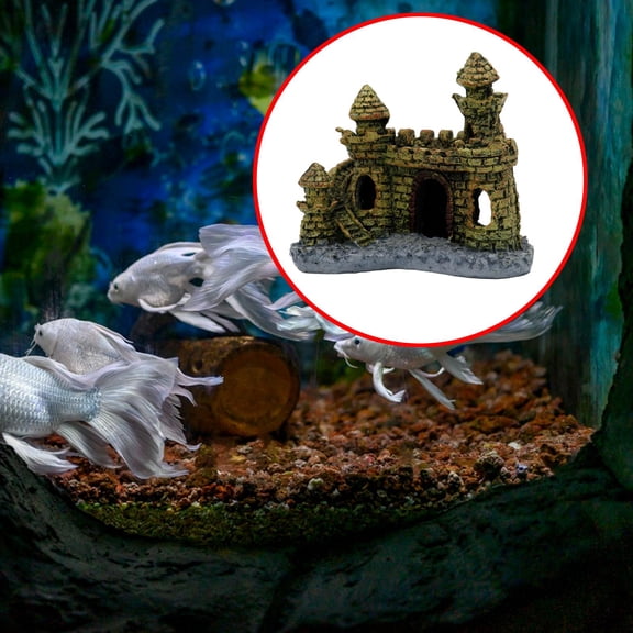 DOLITY Resin Castle Decoration Hided House for Aquarium Reptile Saltwater Tanks A