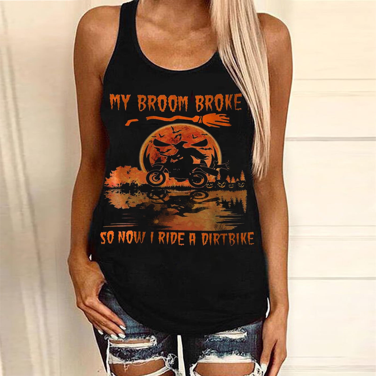 DOLKFU womens summer tank tops Women's Halloween Tank Tops Adult Summer