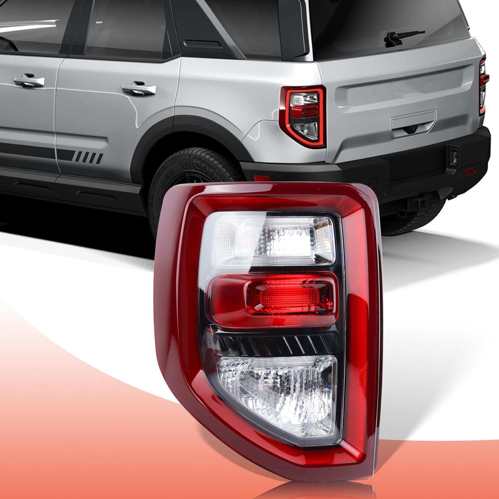 Bronco Raptor Rear Lamp DOLKSN LED Tail AJH3 Rear Light Rear Tail Lamp Assembly 2021 2022 2023 ...