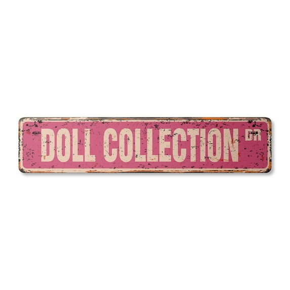 DOLL COLLECTION Vintage Plastic Street Sign barbie antique collectible collector baby | Indoor/Outdoor | 18" Wide