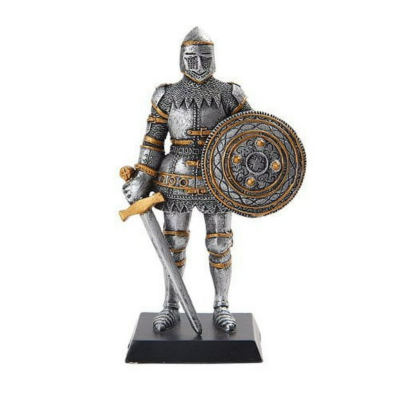 DOLL HOUSE MINIATURE 5" MEDIEVAL KNIGHT BROAD SWORD FIGURINE SUIT OF ARMOR