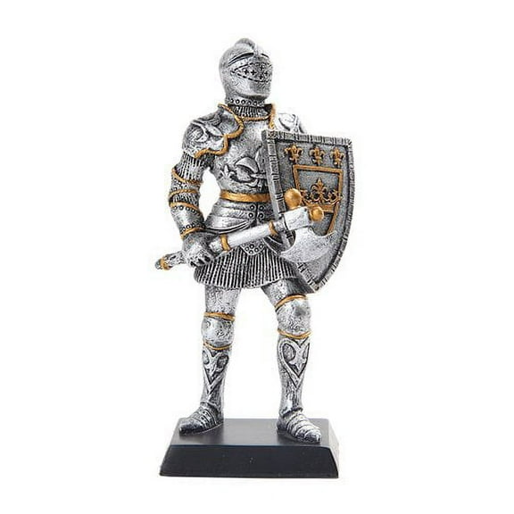DOLL HOUSE MINIATURE 5" MEDIEVAL KNIGHT OF VALOR WITH AXE FIGURINE SUIT OF ARMOR