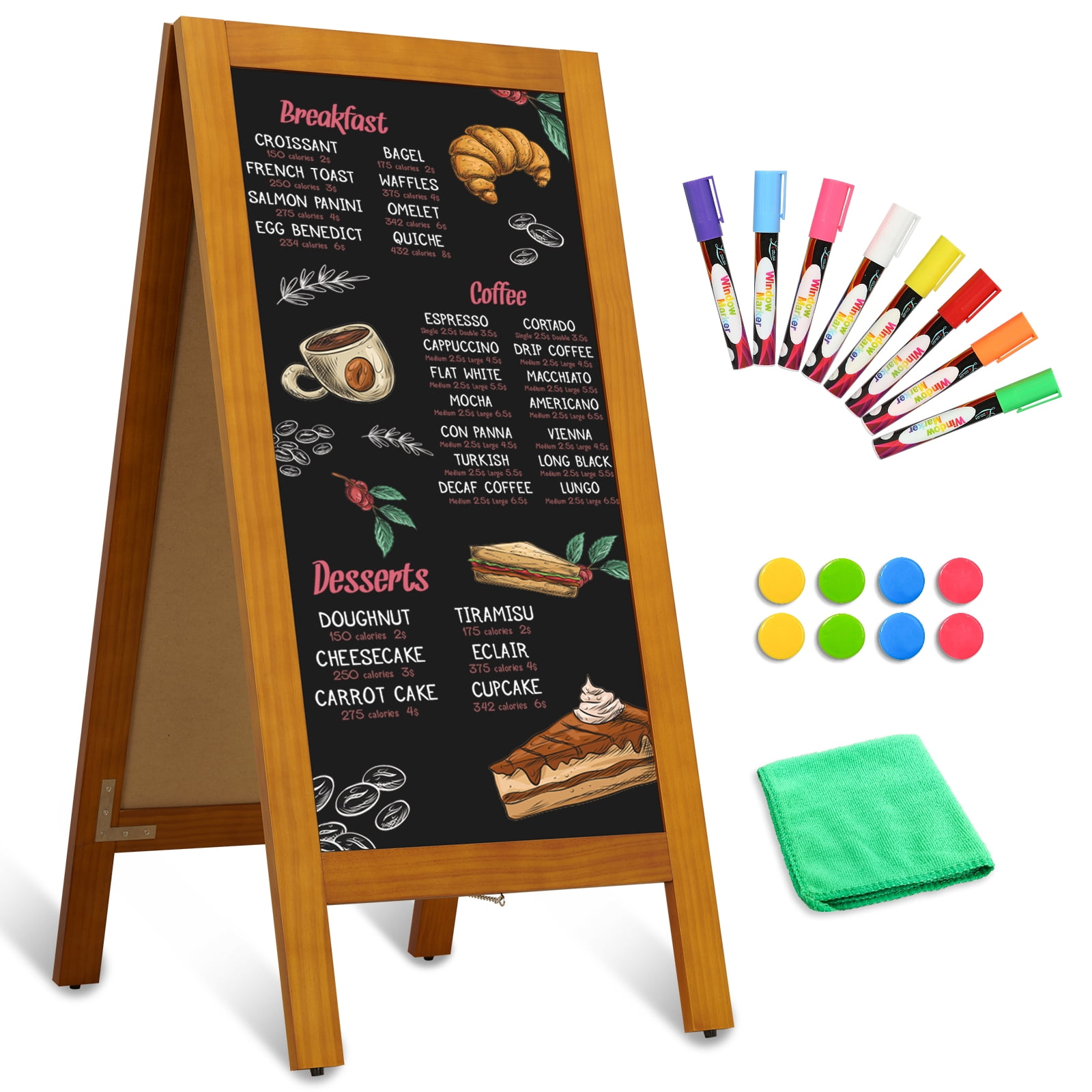 DOLLAR BOSS A-Frame Sign Chalkboard Sign, Two-Sided Outdoor Chalk