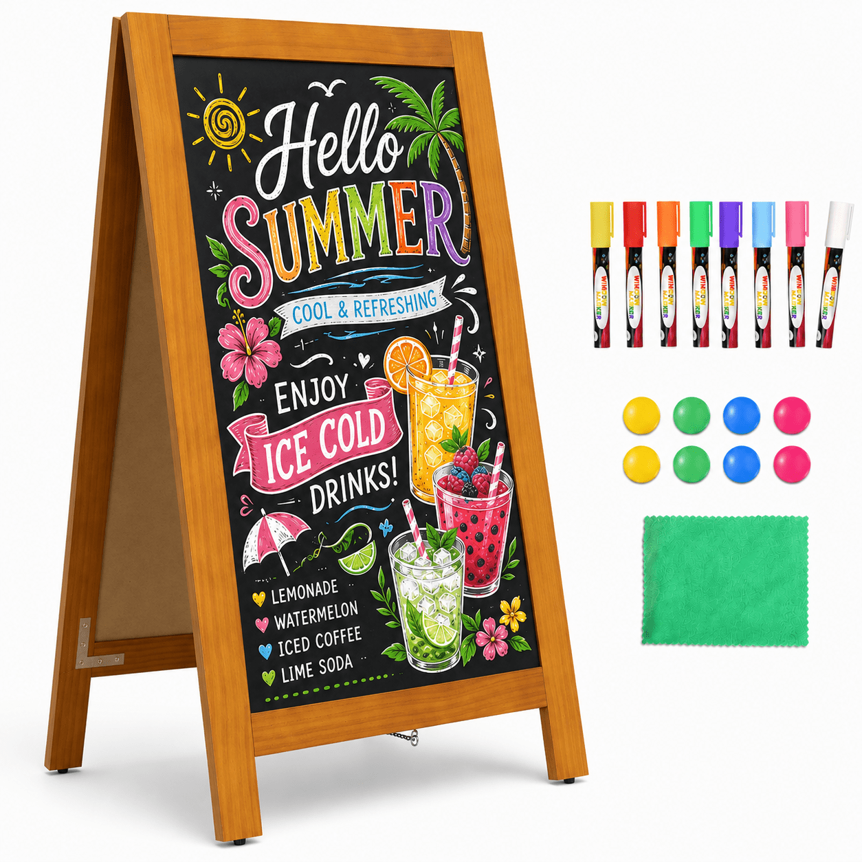 DOLLAR BOSS A-Frame Sign Chalkboard Sign, Two-Sided Outdoor Chalk