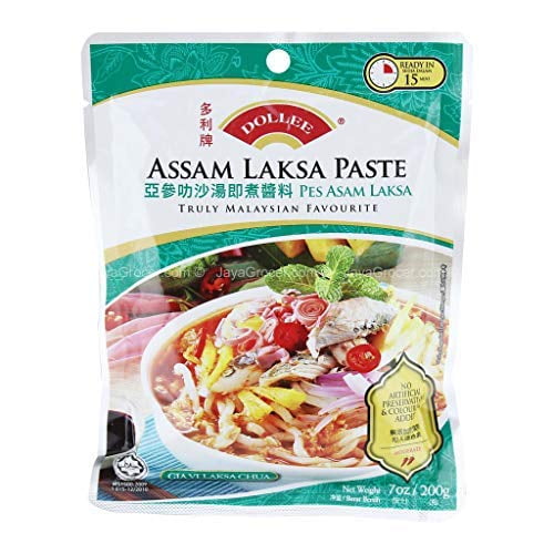 DOLLEE Assam Laksa Paste 200g -Assam Laksa is a Truly Malaysian Favourite Dish, a Perfect Blend of Sweet, Sour and a hint of spicyness