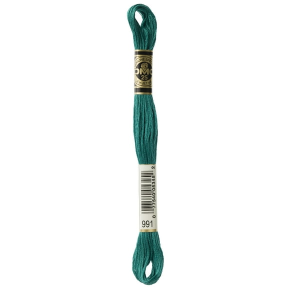 DMC Mouline 117-991 Six-Strand Embroidery Thread, Dark Aquamarine, 8.7-Yards