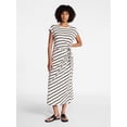 thumbnail image 1 of Time and Tru Women's and Women's Plus Side Tie Midi Dress with Dolman Sleeves, Sizes XS-4X, 1 of 5