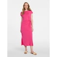 thumbnail image 1 of Time and Tru Women's and Women's Plus Side Tie Midi Dress with Dolman Sleeves, Sizes XS-4X, 1 of 4