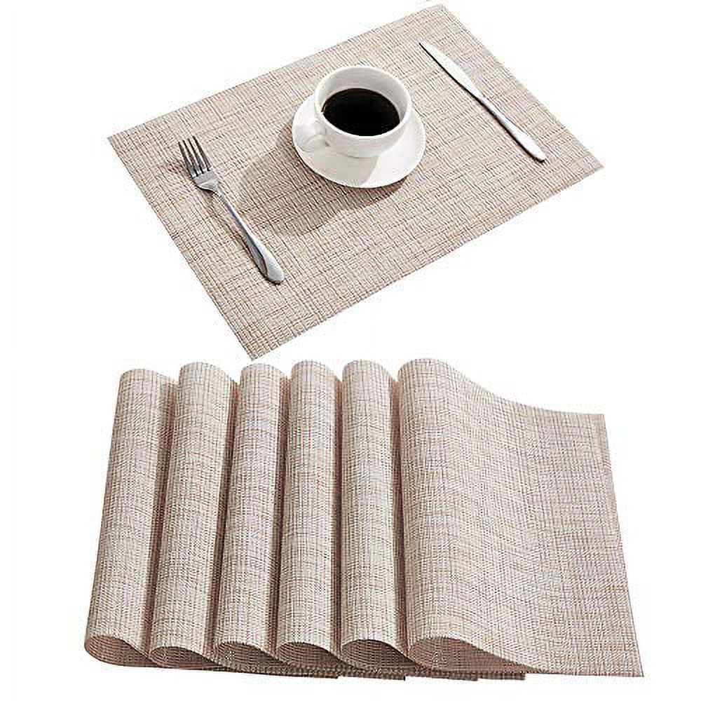 DOLOPL Placemat Placemats Waterproof Beige Placemats Set of 6