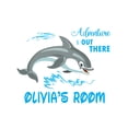 thumbnail image 1 of DOLPHINS - Multicolored Kids Bedroom Dolphin Sea Animal Adventure Is Out There Decoration Personalized Name Lettering Art Design Vinyl Home Wall Decal 20" x 16", 1 of 5