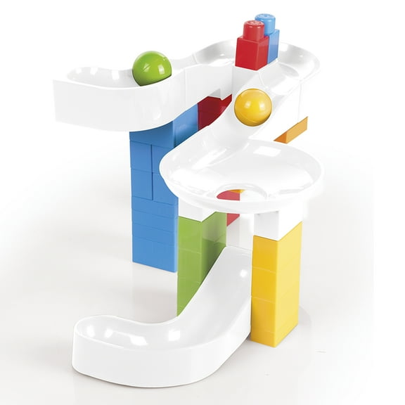 DOLU 41 Pcs Marble Run Big Tube Ball Tower with Building Blocks Toy Playset for Kids