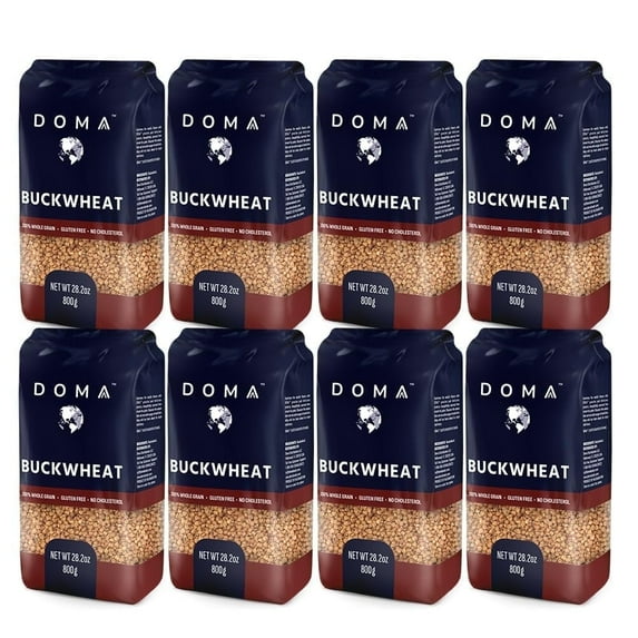 DOMA Toasted Buckwheat Groats 3.5lb (2×1.76lb, 36 Servings) Gluten-Free, Premium Whole Grain for Porridge, Kasha, Side Dishes, Milling into Flour, 5g Protein/Serving, Non-GMO