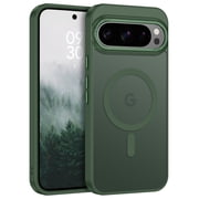 DOMAVER Google Pixel 10 Case / Google Pixel 10 Pro Case 6.3", Magnetic MagSafe Compatible, Slim Shockproof Protective Cover, Translucent Matte, Green