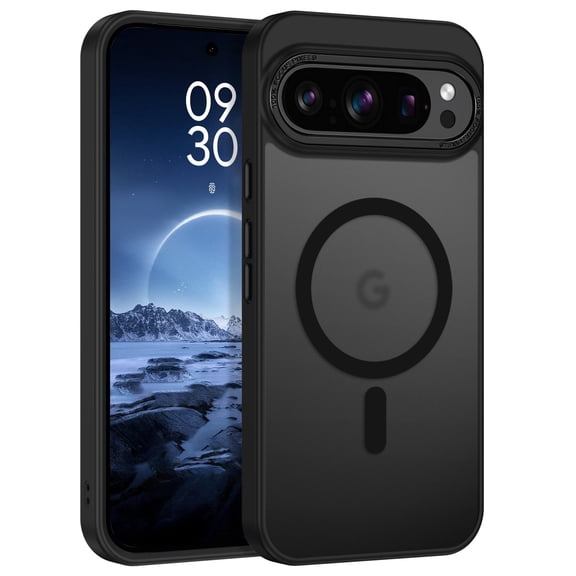 DOMAVER Google Pixel 10 Pro XL Case 6.8", Magnetic MagSafe Compatible, Slim Shockproof Protective Cover, Translucent Matte, Black