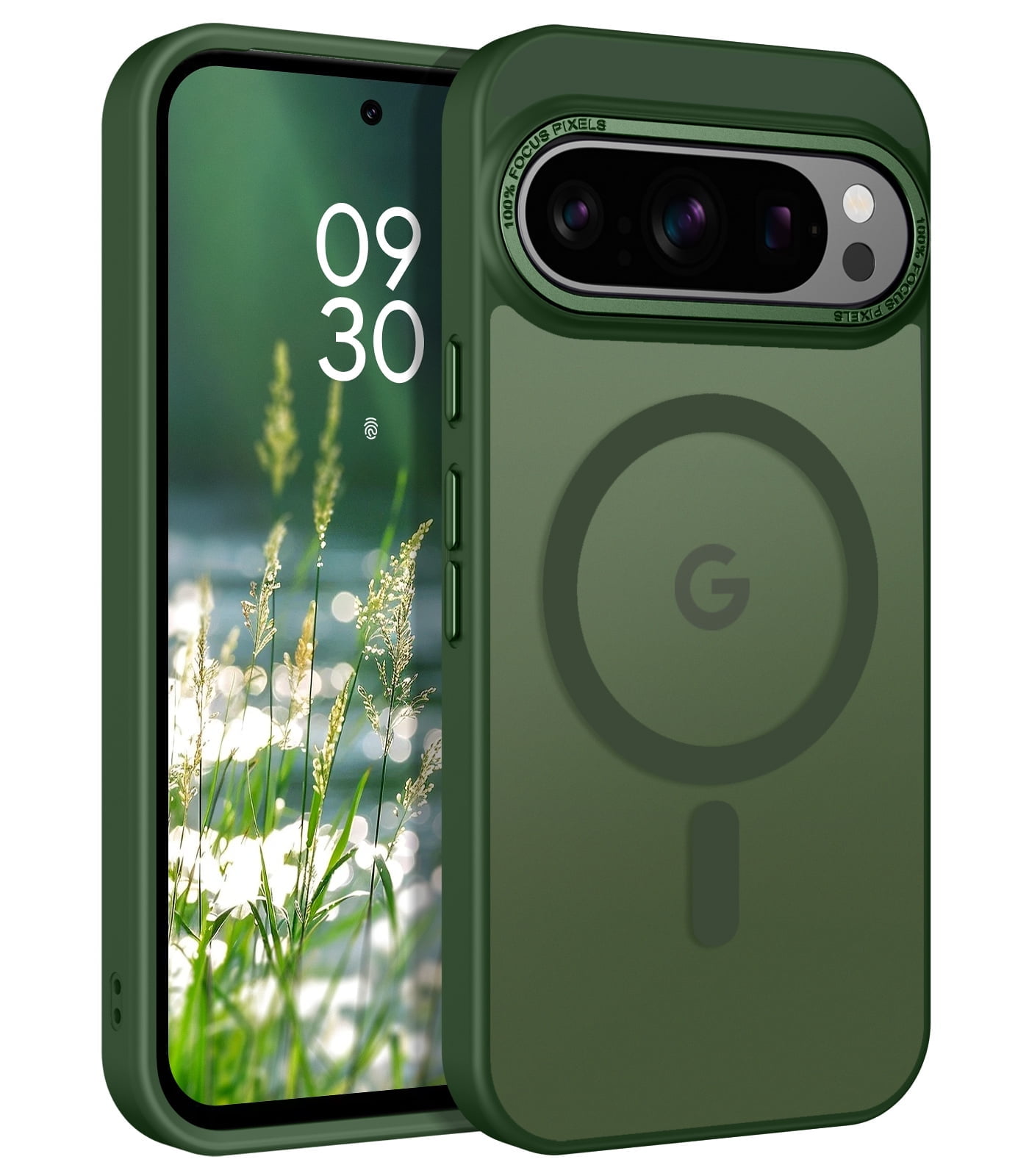 DOMAVER Google Pixel 10 Pro XL Case 6.8", Magnetic MagSafe Compatible, Slim  Shockproof Protective Cover, Translucent Matte, Green