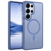 DOMAVER Magnetic Case for Samsung Galaxy S25 Ultra 6.9" - MagSafe Compatible, Slim Shockproof Cover, Translucent Matte, Sierra Blue