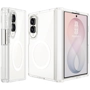DOMAVER Magnetic Clear Case for Samsung Galaxy Z Fold8 7.6", Built-in Hinge Protection, MagSafe Compatible Shockproof Slim Protective Cover
