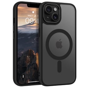 حافظة DOMAVER المغناطيسية لهاتف iPhone 13 / حافظة لهاتف iPhone 14 (6.1 بوصة) - غطاء شفاف غير لامع رفيع | متوافق مع MagSafe | واقي مقاوم للصدمات | أسود