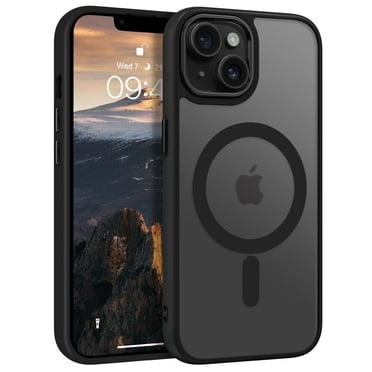 DOMAVER Magnetic iPhone 13 Case / iPhone 14 Case (6.1") - Slim Matte Translucent Cover | MagSafe Compatible | Shockproof Protective | Black