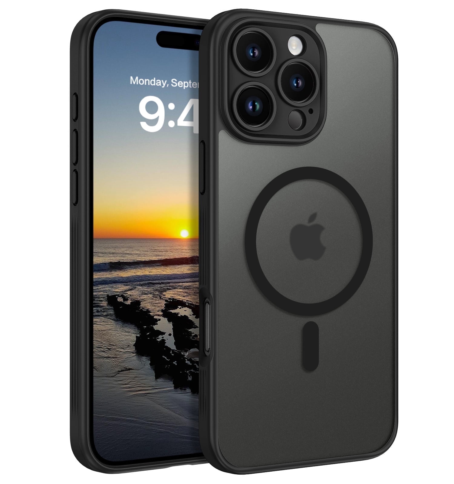 JUESHITUO Cover per iPhone 16 Pro Max per Magsafe [Protezione Militare] [Protezione Della Telecamera] Custodia Resistente Agli Urti e Alle Impronte Digitali Cover per iPhone 16 Pro Max Arancione