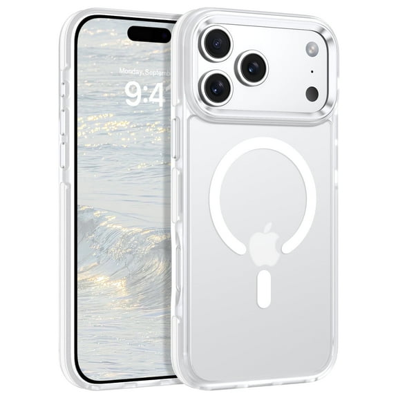 DOMAVER Magnetic iPhone 17 Pro Max Case 6.9" - Slim Fit Matte Translucent Cover | MagSafe Compatible | Shockproof Anti-Yellowing | White