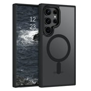 DOMAVER Samsung Galaxy S24 Ultra Case 6.8 Inch, MagSafe Compatible Matte Translucent Cover, Slim Shockproof Protective - Black