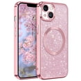 thumbnail image 1 of DOMAVER iPhone 13 Case 6.1" - Magnetic Clear Glitter Cover, MagSafe Compatible, Shockproof Protective with Camera Lens Protector (Pink), 1 of 10