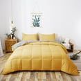 thumbnail image 1 of DOMDEC Goose Down Alternative Comforter Set - 3 Piece Set - All Seasons - King Size, Yellow and Gray, 1 of 3