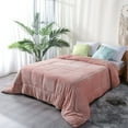 thumbnail image 1 of DOMDEC Luxury Flannel Fleece Comforter with Plush Sherpa Back - Faux Fur Blanket, Winter Warmth, Rose Pink Queen Size 90x90 Inches, 1 of 8