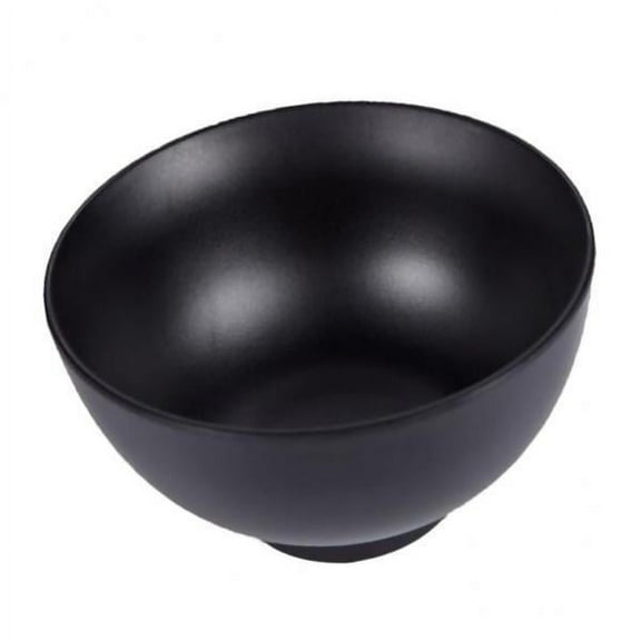 DOMELAY 2xBlack Bowls with Food Grade for Soup Rice Oatmeal Gruel #7 2 Pcs
