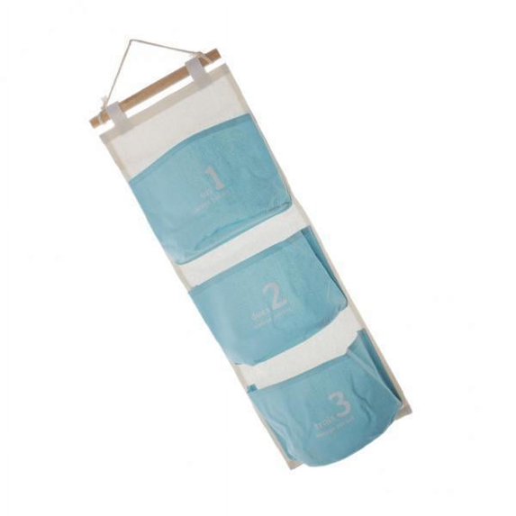 DOMELAY 3x3 Pocket Hanging Closet Organizer Closet Door Toy Key Diaper 3 Pcs