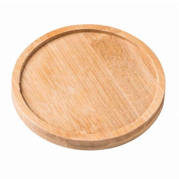 DOMELAY 3xWooden Bathroom Tray Vanity Plate Soap Dispenser Tray Soap Holder for Home Round