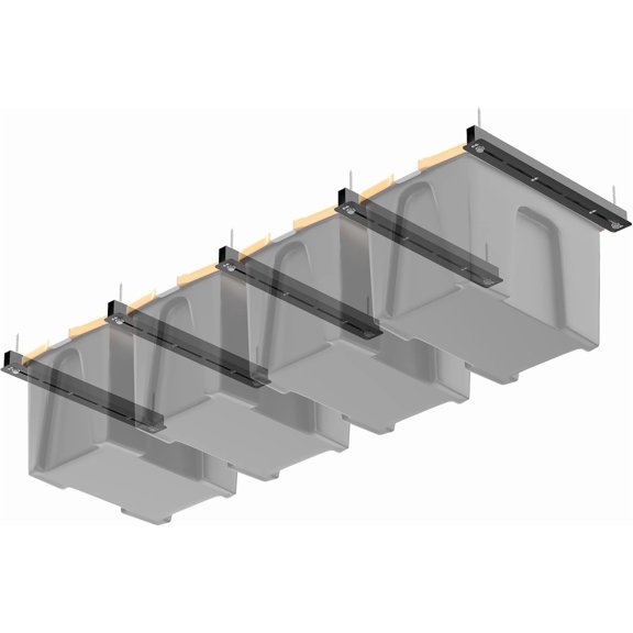 Overhead Garage Storage Rack, Heavy Duty Ceiling 26 Inch Adjustable Bin System, 5 Sets for 4 Bins