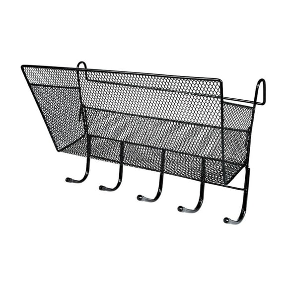 DOMELAY Bedside Hanging Basket Iron Dormitory Bed Bedside Shelf for Home Phone Books Black