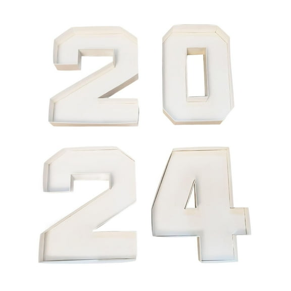 DOMELAY Board 2024 Graduation Cardboard Number Fillable Tray Candy Cupcake White