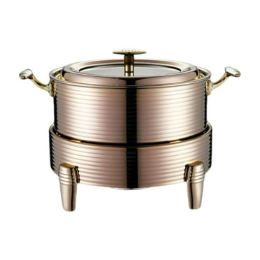 DOMELAY Catering Buffet Servers and Heaters Chafing Dish for Picnic Home Use Parties Gold