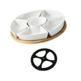 thumbnail image 1 of DOMELAY Divided Food Trays Easy to Store Ceramic Plates for Candy Hotel Entertaining With Rotatable Tray, 1 of 9